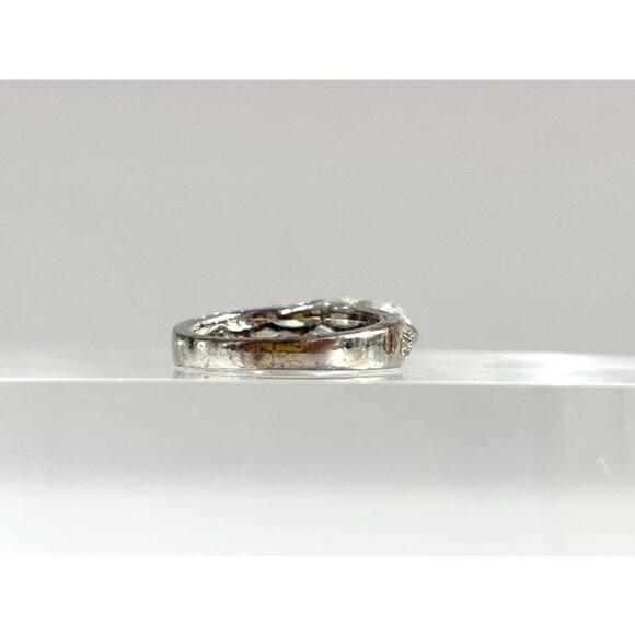Triple Cubic Zirconia Gemstone Sterling Silver 925 Vintage Ring - sz 7 - Picture 6 of 15